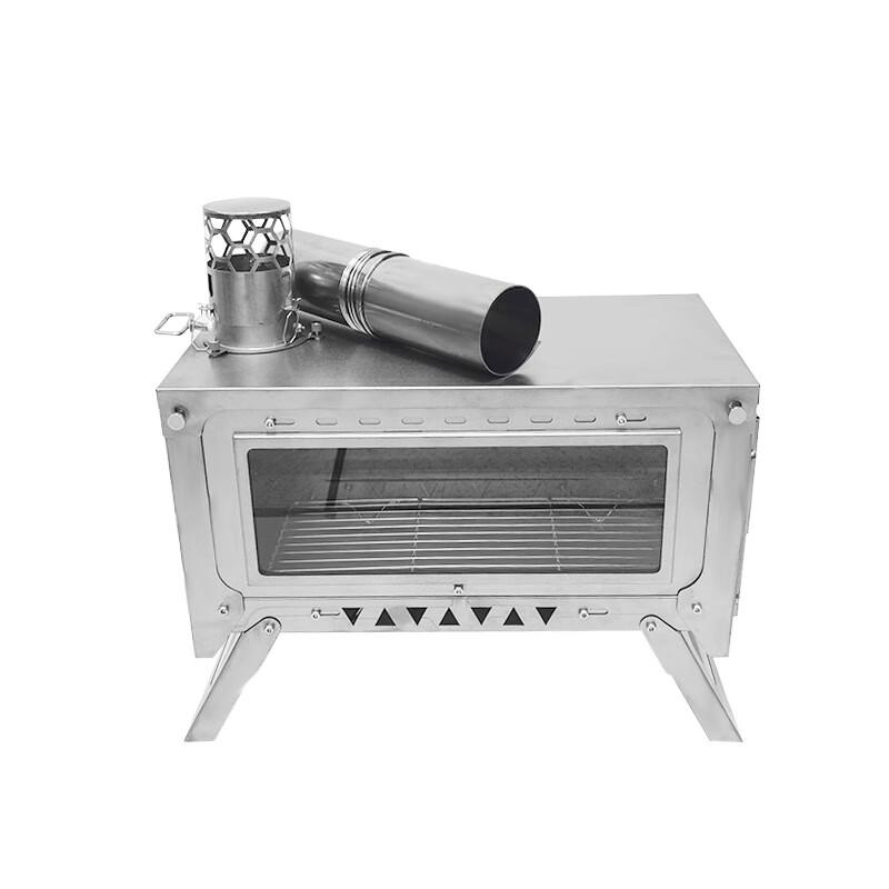 UOSU Detachable Tabletop Titanium Wood Burning Stove with Glass Door
