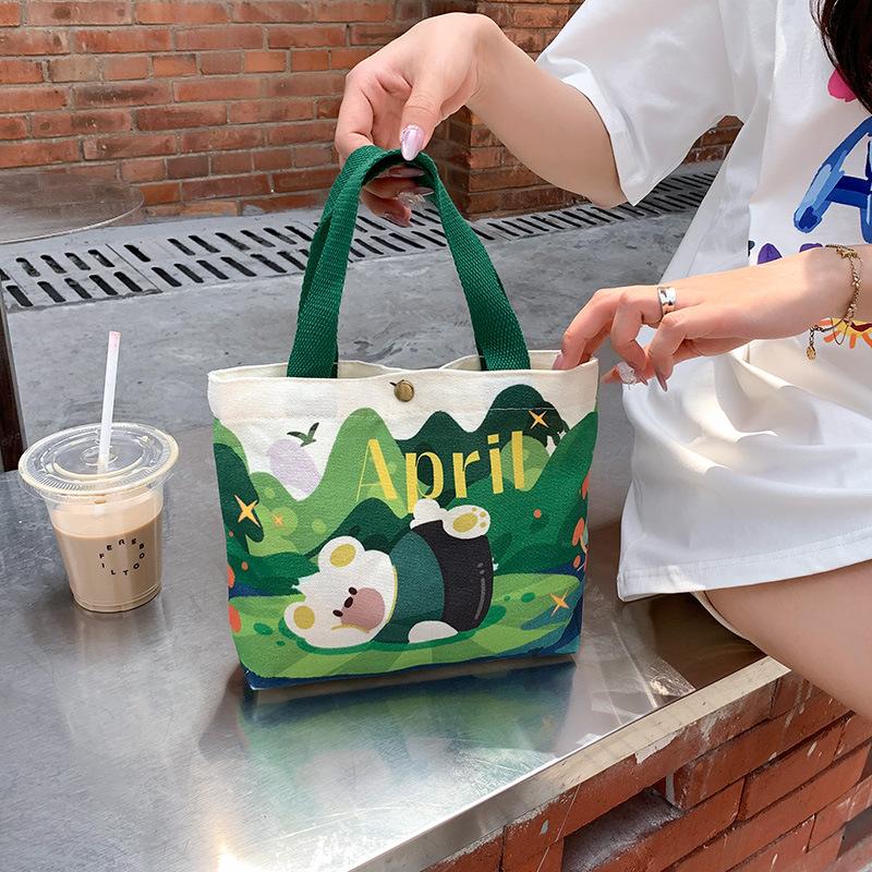 

Women s Cute Animal Print Canvas Bag, Shopping Bag, Wallet, Carryall, Tote, Playful 20 * 21 * 6 CM