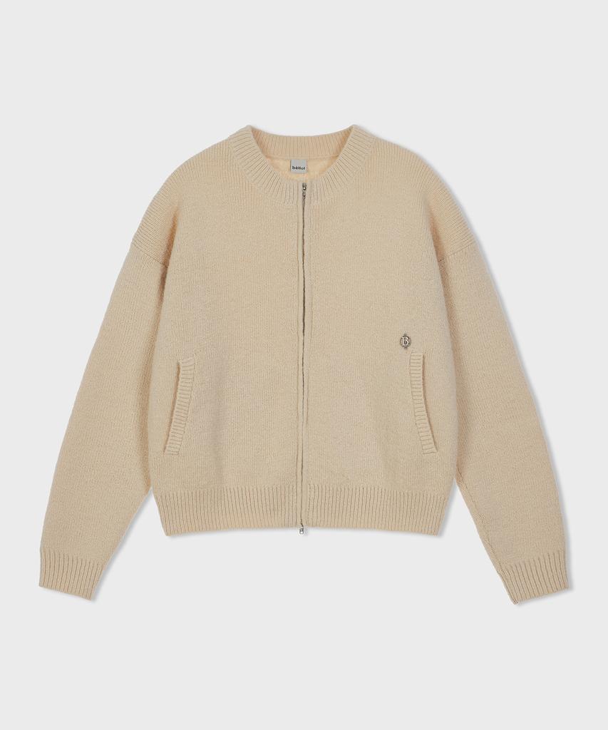 BELLOL Two-Way Knit Zip-Up Cream