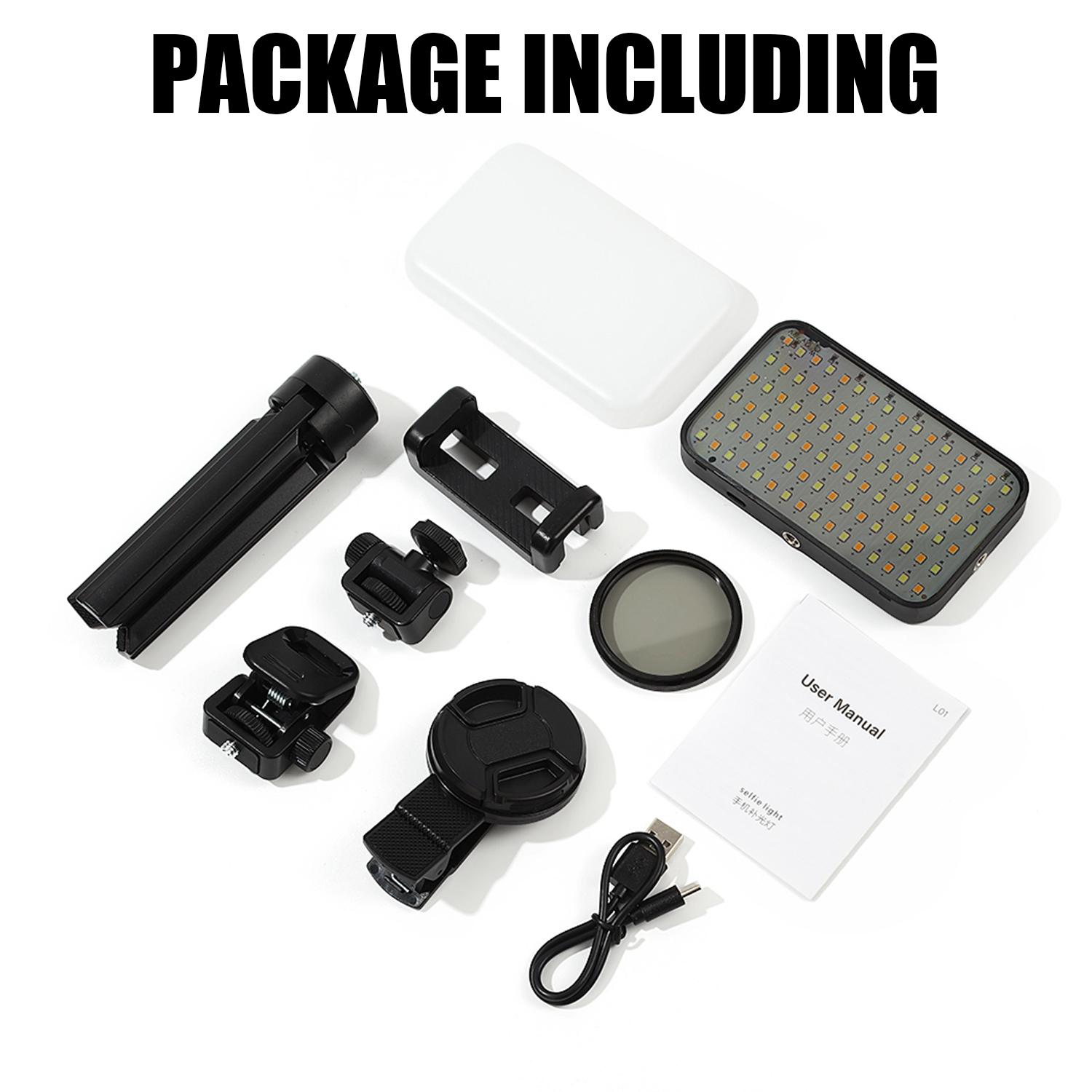 

120 LED Tattoo Reduce Reflected Light Tattoo Fill Light with 52mm CPL Lens Filter Tattoo Photograph Light Compatible Any Phone