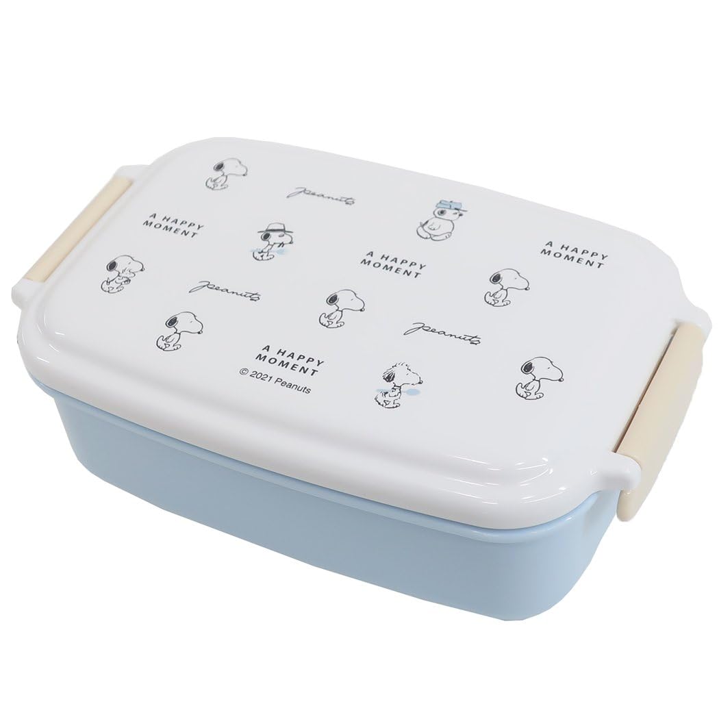

Kamio Japan Snoopy Antibacterial Lunch Happy Moment Single-Tier Box, [041974] синий