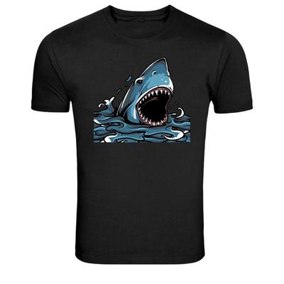 Great White Shark Attack Graphic T-Shirt Ocean Predator Tee