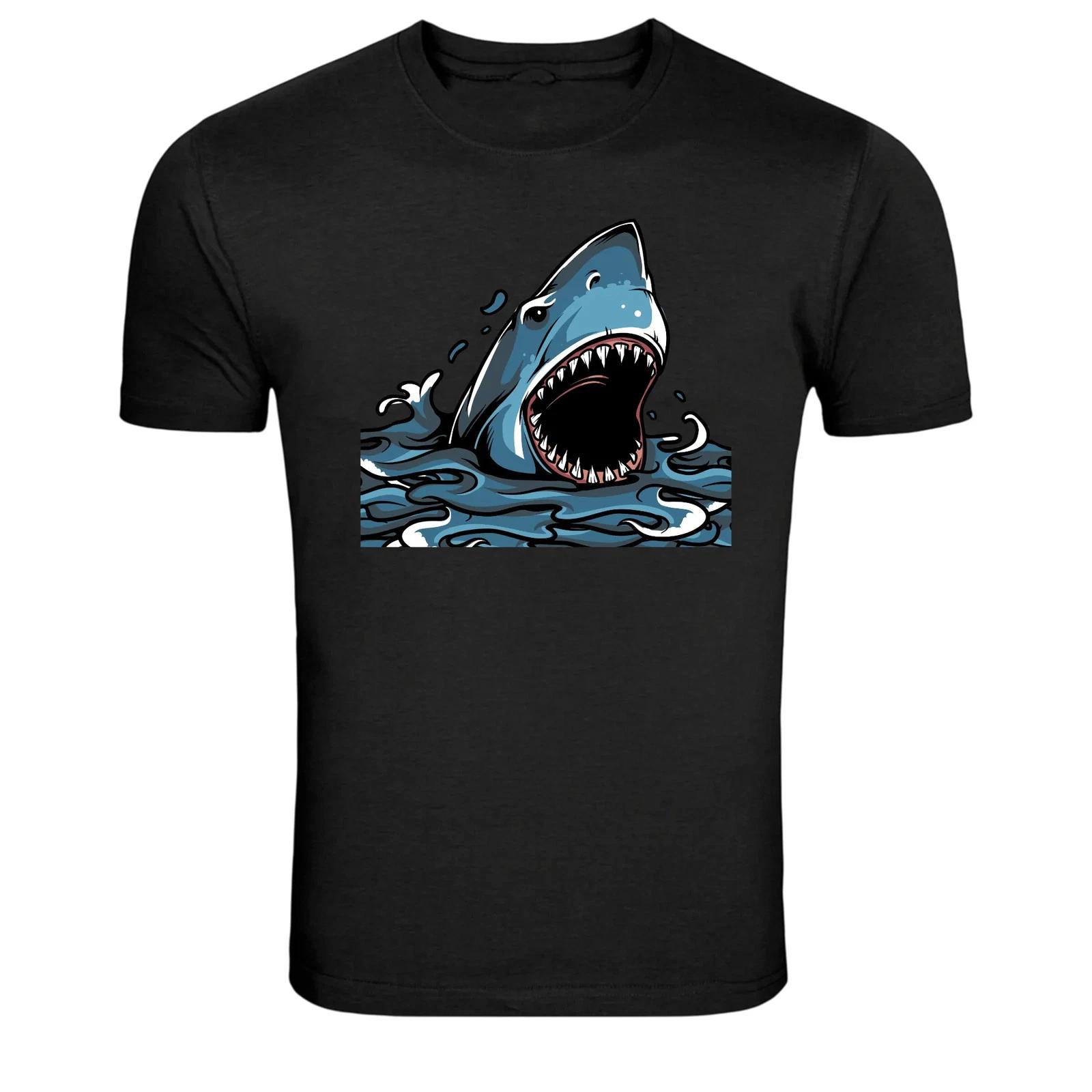 Great White Shark Attack Graphic T-Shirt Ocean Predator Tee XL