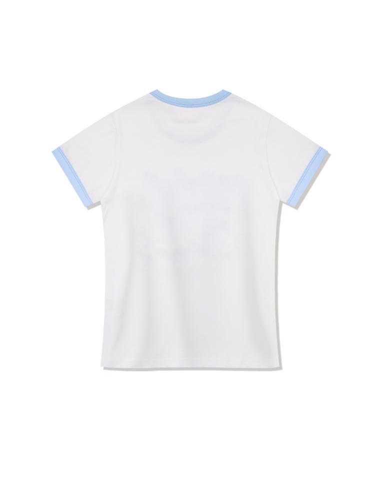 LA MAISON STUDIO Sunstar Ringer Short Sleeve T-Shirt White Blue (Fcg2Ts769W)