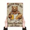 Vintage Bees & Honey Metal Tin Sign for Kitchen Farm Interior Decor