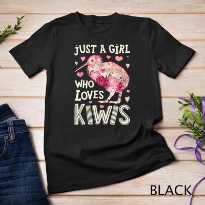 Nur ein Mädchen, das Kiwis liebt Kiwi Blüte Floral Geschenke Vogel Unisex T-Shirt