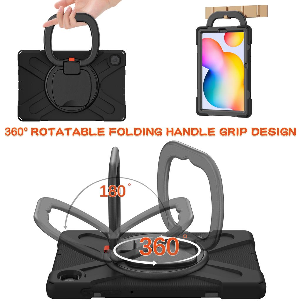 360 Rotating Stand Strap Case for Samsung Galaxy Tab A7 Lite 8.7 A10.1 A8 10.5 S6 Lite 10.4 Hybird Armor Protective Tablet Cover