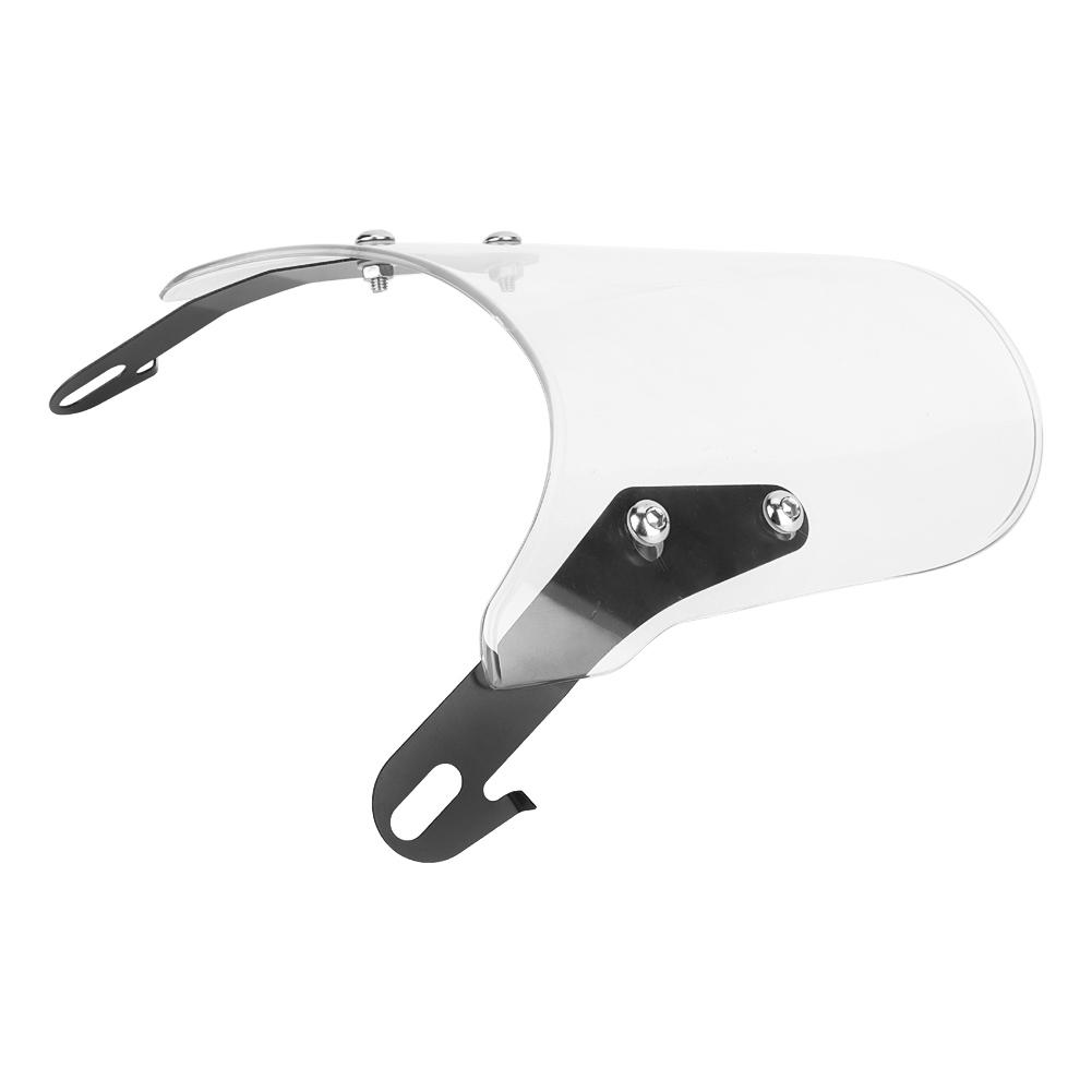 Windscreen Wind Deflector Motorcycle Suits 5 7  Round Headlights Windshield for YAMAHA(White)