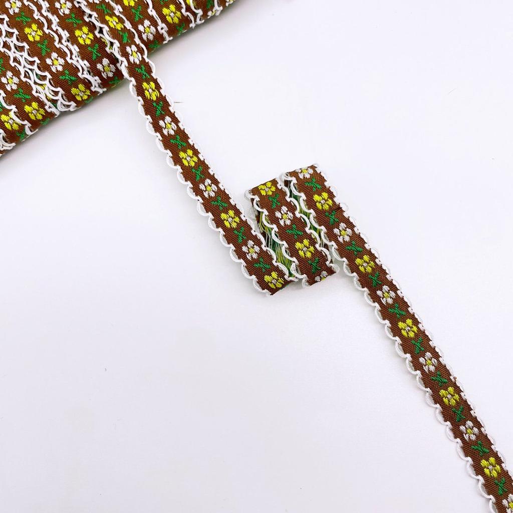 Lace Fabric Webbing Embroidery, Floral 1cm Handmade DIY Accessories Ribbon Clothing Decoration Jacquard Belt Length 3 Meters
