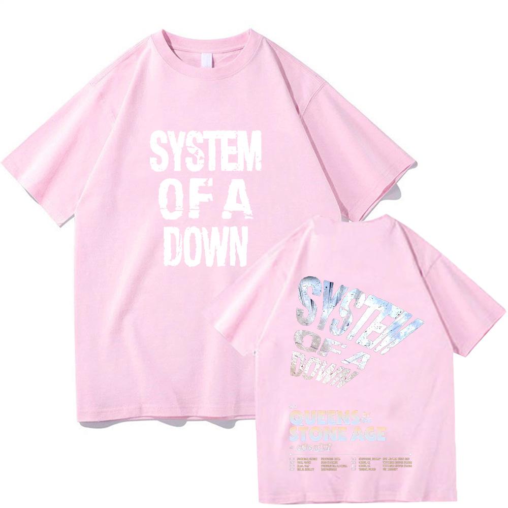System of A Down Tour 2026 Trička Vintage Pánská Dámská Bavlna Kvalitní Trička s Krátkým Rukávem Rocková Hudební Skupina Oblečení High Street