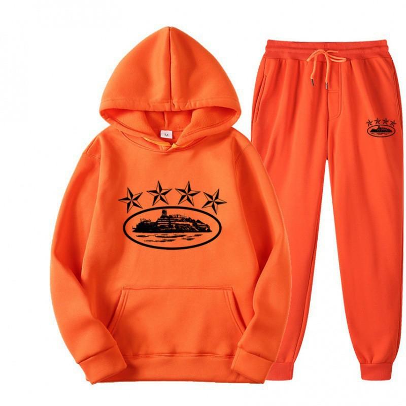 Tuta Sportiva con Cappuccio Oversize Foderata in Pile Misto Cotone per Uomo Donna Streetwear Outfit Invernale Casual Hip Hop