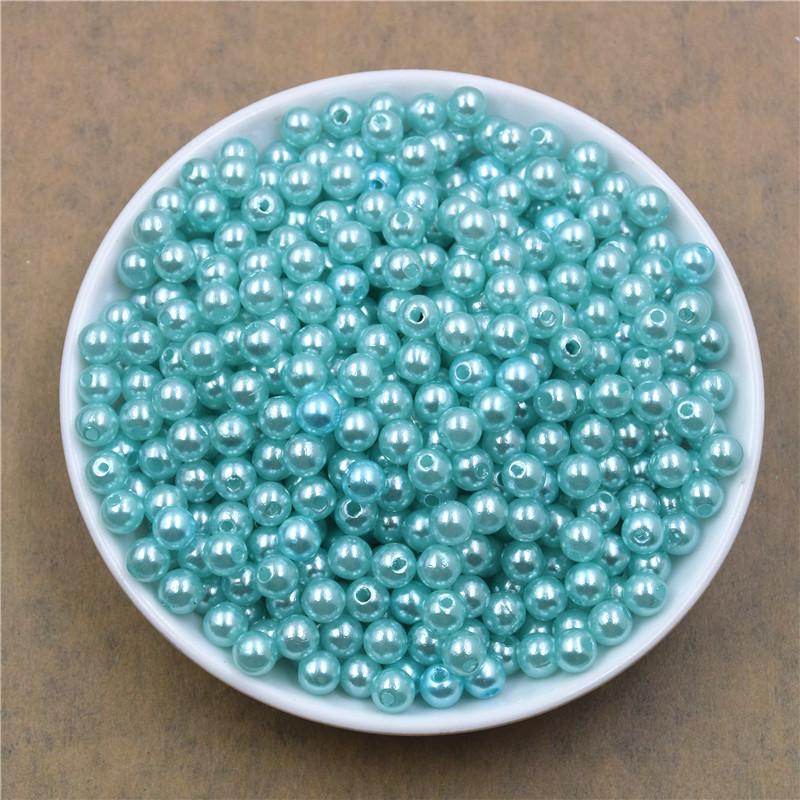 6Mm Straight Hole Round Abs Imitation Pearl Clothing Accessories Double Hole Environmentally Friendly Plastic Beads Fake Pearl