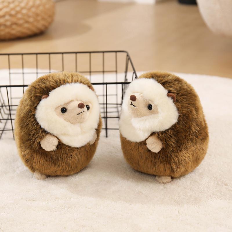 Adorable Baby Hedgehog Plush Toys Soft Stuffed Lifelike Hedgehog Doll Lovely Desktop Pet Kawaii Bags Decor Kids Xmas Gifts