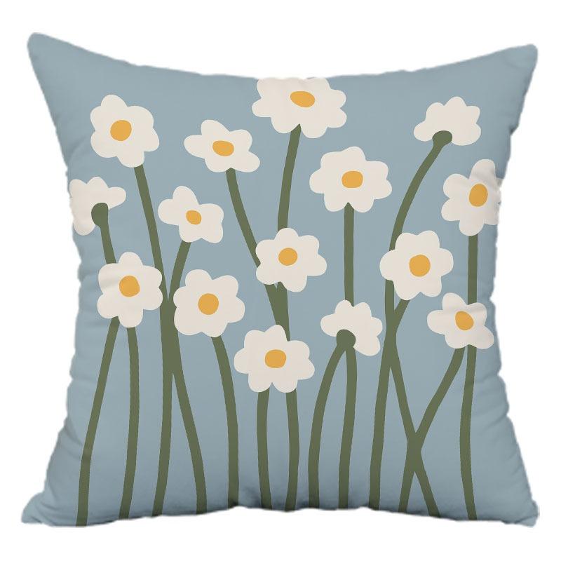 Simple Flower Pattern Pillowcase Dormitory Decoration Office Living Room Sofa Home Pillowcase