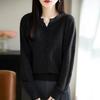 2026 Autumn Women's Button-Up Round Neck Knit Cardigan Sweater