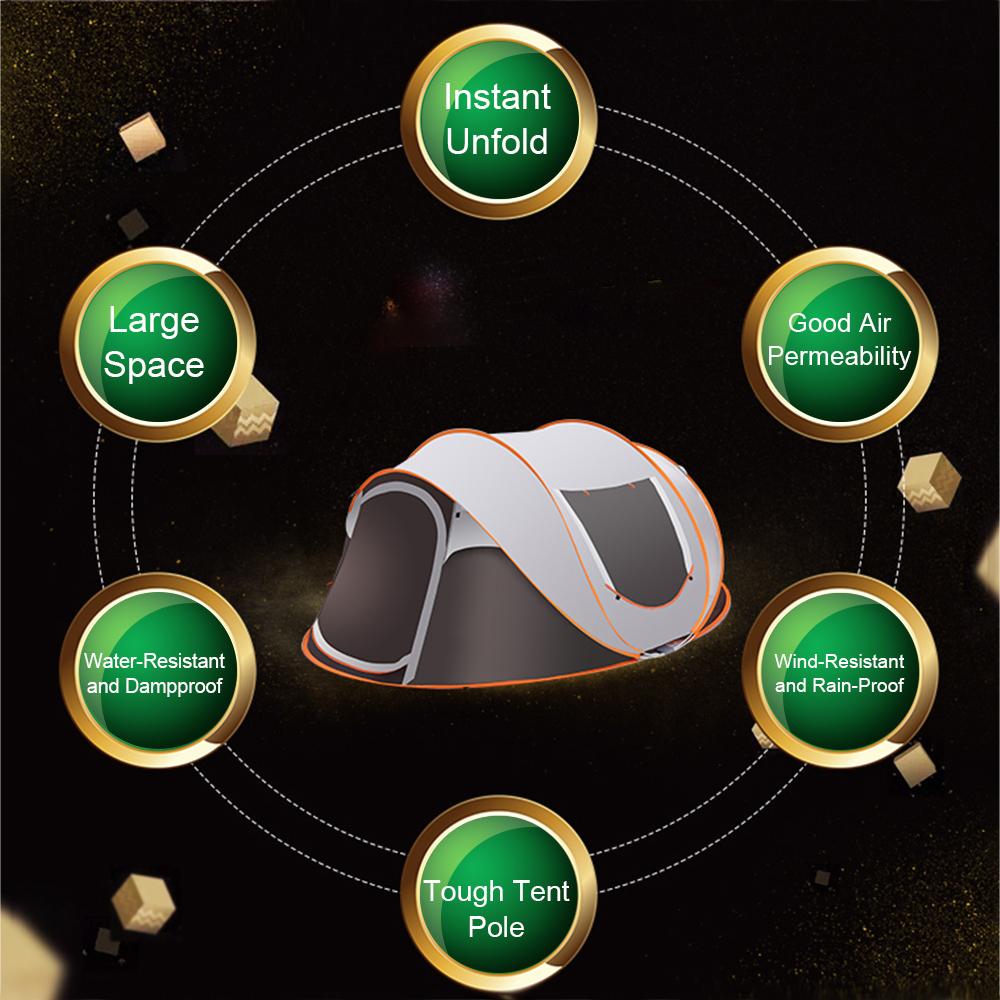 Outdoor Full-Automatic Instant Unfold Rain-Proof Tent Family Multi-Functional Portable Dampproof Outdoor Camping Tent Suit