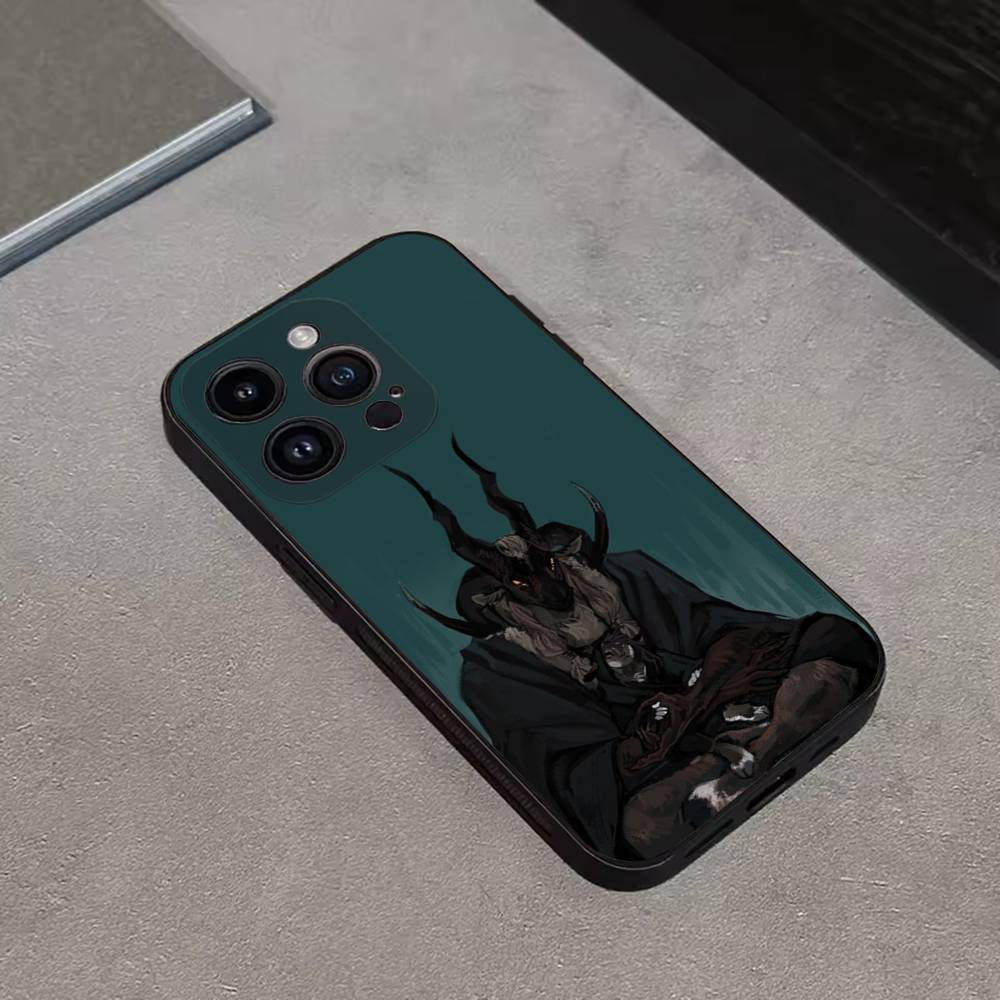 Satanic Goat Satan Devil Phone Case For iPhone 16,15,14,13,12,11 Plus,Pro Max,XS,X,XR,SE,Mini,8,7,Soft Silicone Black Cover