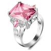 Chenrui Purple Rectangular Zircon Water Drop Ring for Women