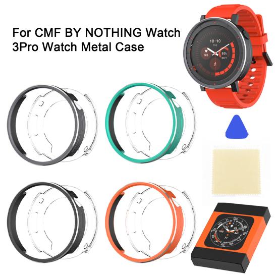 Watch Protective Case for CMF BY NOTHING Watch 3Pro Shockproof Metal Protector Bezel Round Watch Bumper Cover