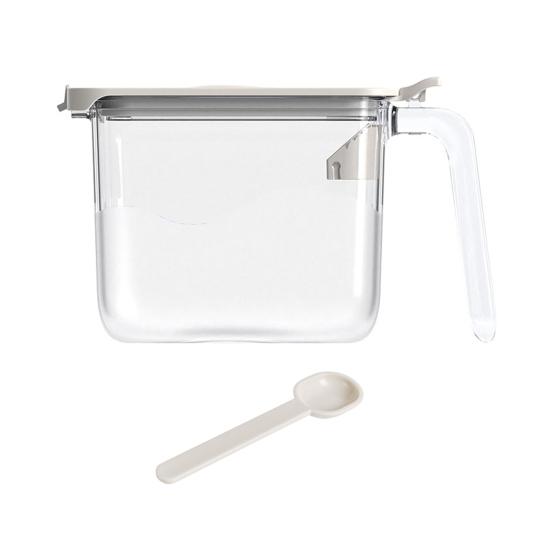 Seasoning Bottle with One-Hand Open Lid Measuring Spoon Silicone Ring Moisture-Proof Small Size Seasoning Shaker