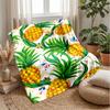 Pineapple Tropical Paradise Theme Blanket Lightweight Warm Flannel Blanket Decorative Throw Blanket for Home Decoration