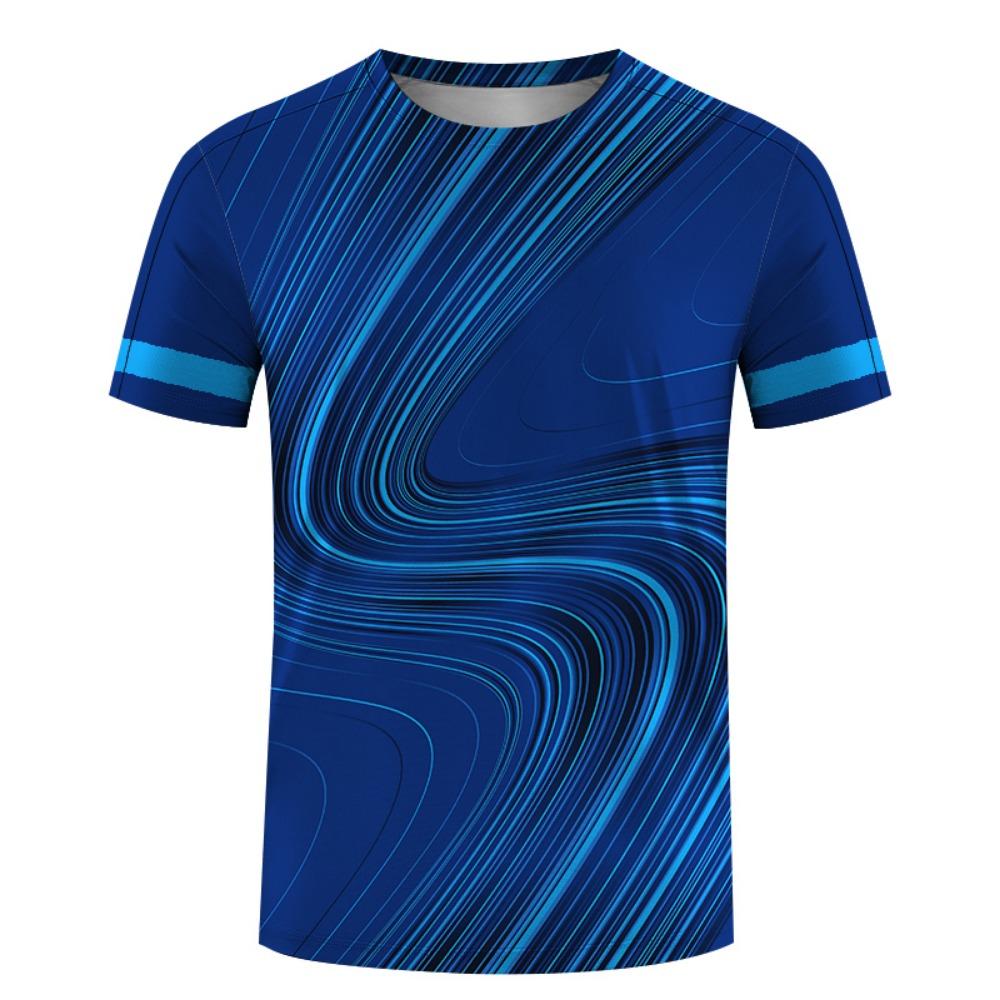 Men Gym Sportswear Summer Short Sleeve Badminton Running Training Fitness Breathable Casual Stylish Round Neck T-Shirts Tops