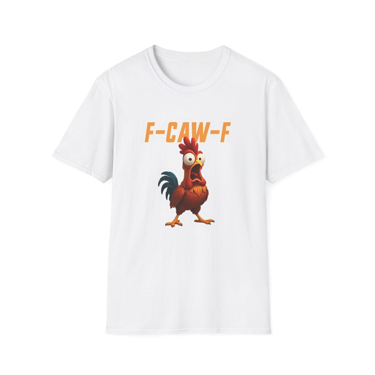 Funny Shocked Rooster F-CAW-F T- | Chicken Humor Tee L
