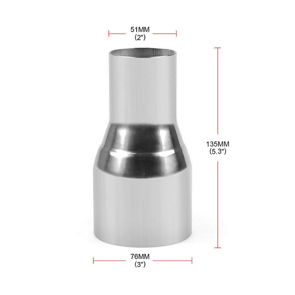 Stainless Steel Exhaust Pipe Connector Tube Adapter Reducer Modified Part