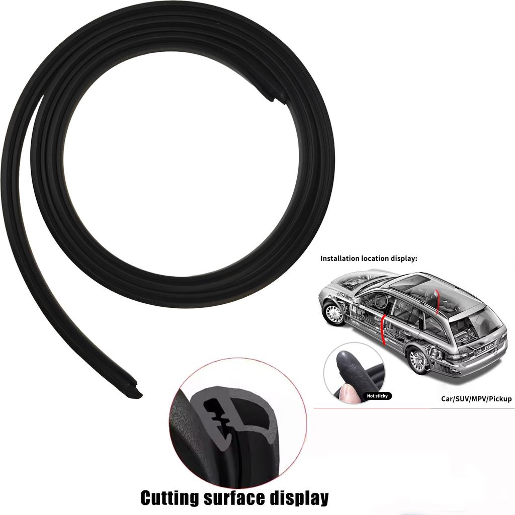 B Pillar Seal Strip Elastic Rubber For B Pillar Car Rubber Seal Strips No Adhesive Auto Door Edge Protection Sealant Accessories