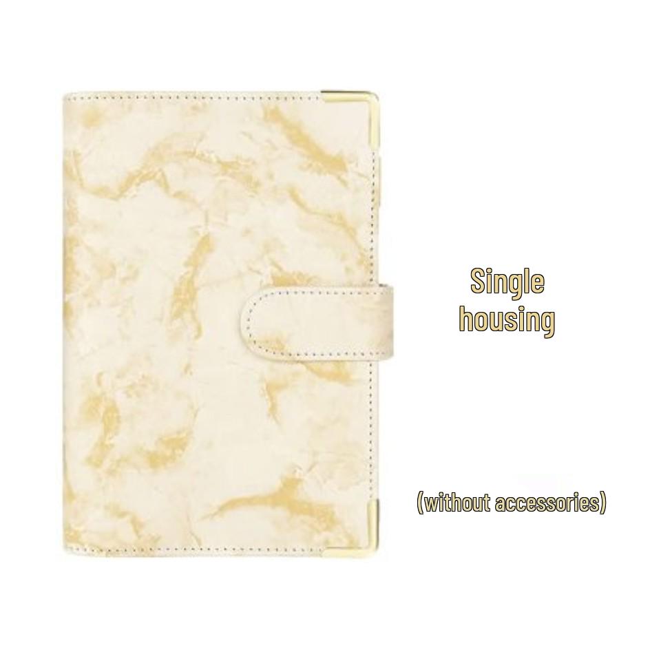 Marble Pattern A6 PU Leather 6-Hole Binder Journal Notebook for Cash Budget