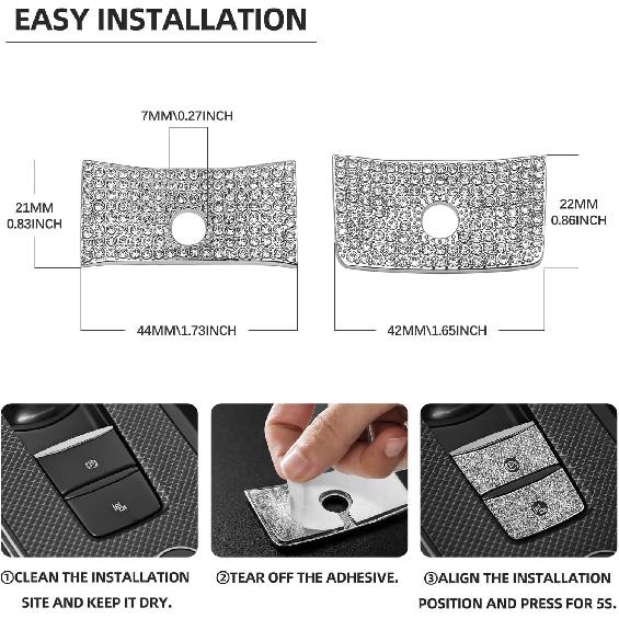 Bling Car Accessory for Ford Explorer,Crystal Electronic Brake and Automatic Start/Stop Button Box Sticker for Ford Explorer 2024.
