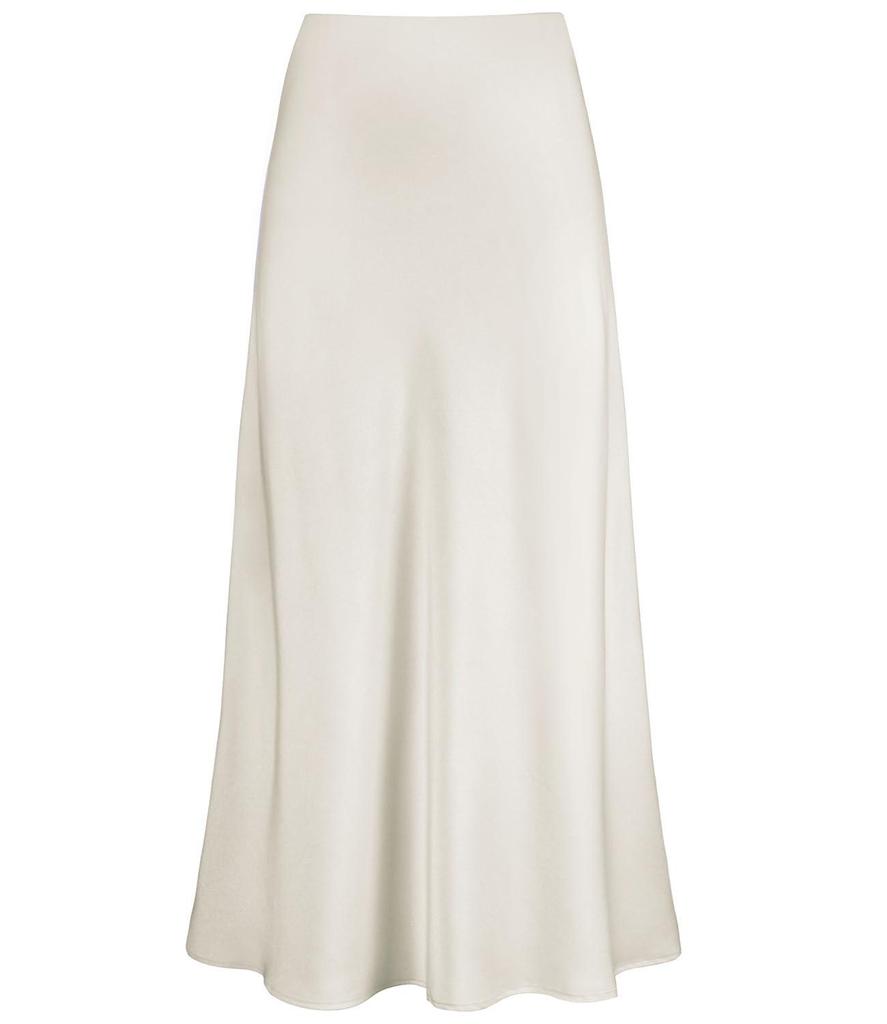 Elegant Silky Satin Fishtail High-Waist Midi Skirt