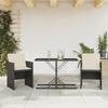 VidaXL Bistro Set with Cushions 3 Pcs, Chairs and Patio Table, Outdoor Backyard Terrace Furniture, Black 365062