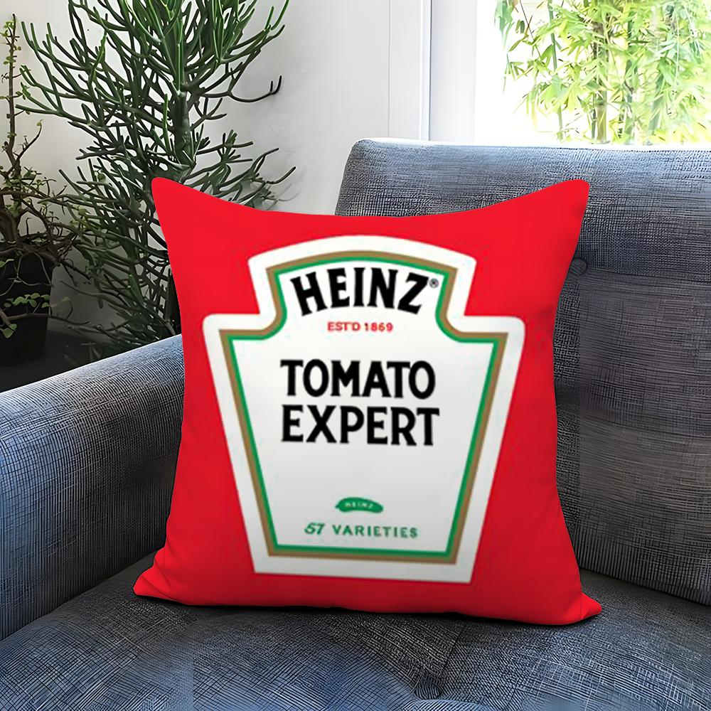Забавная наволочка с этикеткой кетчупа, удобная, двусторонняя, идеально подходит для автомобиля, дивана, спальни и многого другого 30X30cm