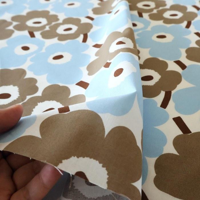 [Marimekko] Mini Unikko Cut Cloth 70x50cm No.178 Light Blue & Brown, Japan Exclusive Light Blue, Brown 70cm x 50cm