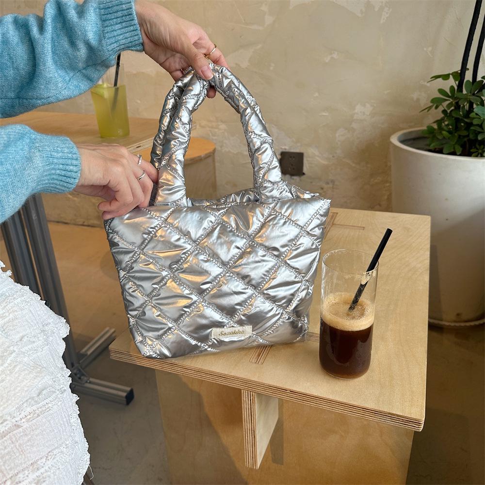 49221 Sac à main matelassé mignon petit carré pour le petit-déjeuner et le shopping