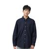 Levis Plain Simple Comfortable Polo Denim Long Sleeve Shirt Men Shirts Dark-Blue 002HI-0000