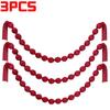 5/1x Red Cloth Ball String Christmas Hanging Ball Garland DIY Xmas Tree Window Hanging Decor Smooth Soft Balls Party Supplies