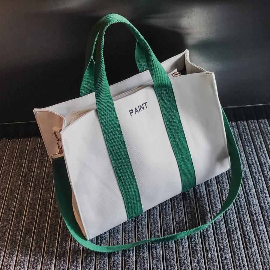 Bag New Large Capacity Tote Bag Handheld Women's Bag Single Shoulder Crossbody Bag Handheld Women's Canvas Student Shopping Bag