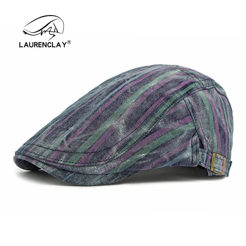

2025 Graffiti Berets Spring Summer Caps for Men Women Plaid Beret Caps Artist Painter Wool Beret Hat Male Female Flat Caps 55-60cm темно-фіолетовий колір
