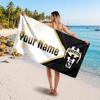 Asciugamano da Spiaggia Personalizzato Juventus FC, Stampa Testo Nome Personalizzato, Asciugamano Morbido Asciugatura Rapida con Logo Calcio, Regalo per le Vacanze