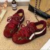 Cowhide version 2025 autumn new red leather German training shoes racing shoes women's sports and leisure shoes Forrest Gump shoes
