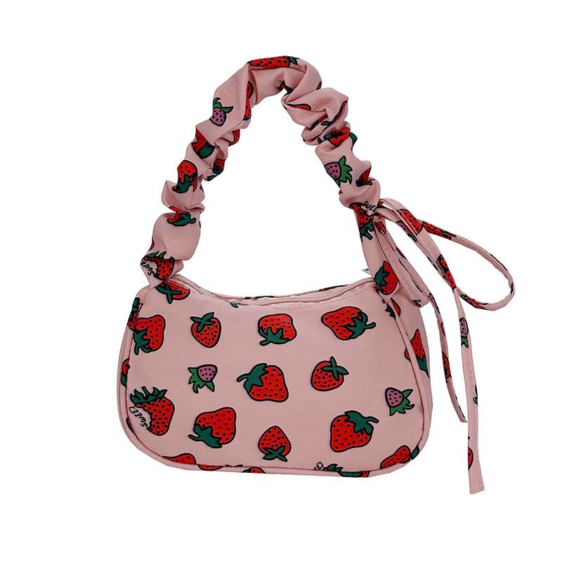 1Pcs Cute Flower Bow Print Canvas Shoulder Bags New Korean Girl Handbags Outdoor Travel Women Keys Phone Messenger Bag