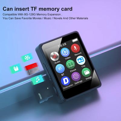 Portable HiFi MP3 Player Bluetooth 5.0 Music Stereo Speaker Mini MP4 Video Playback With TFT Screen FM Radio Recording Walkman