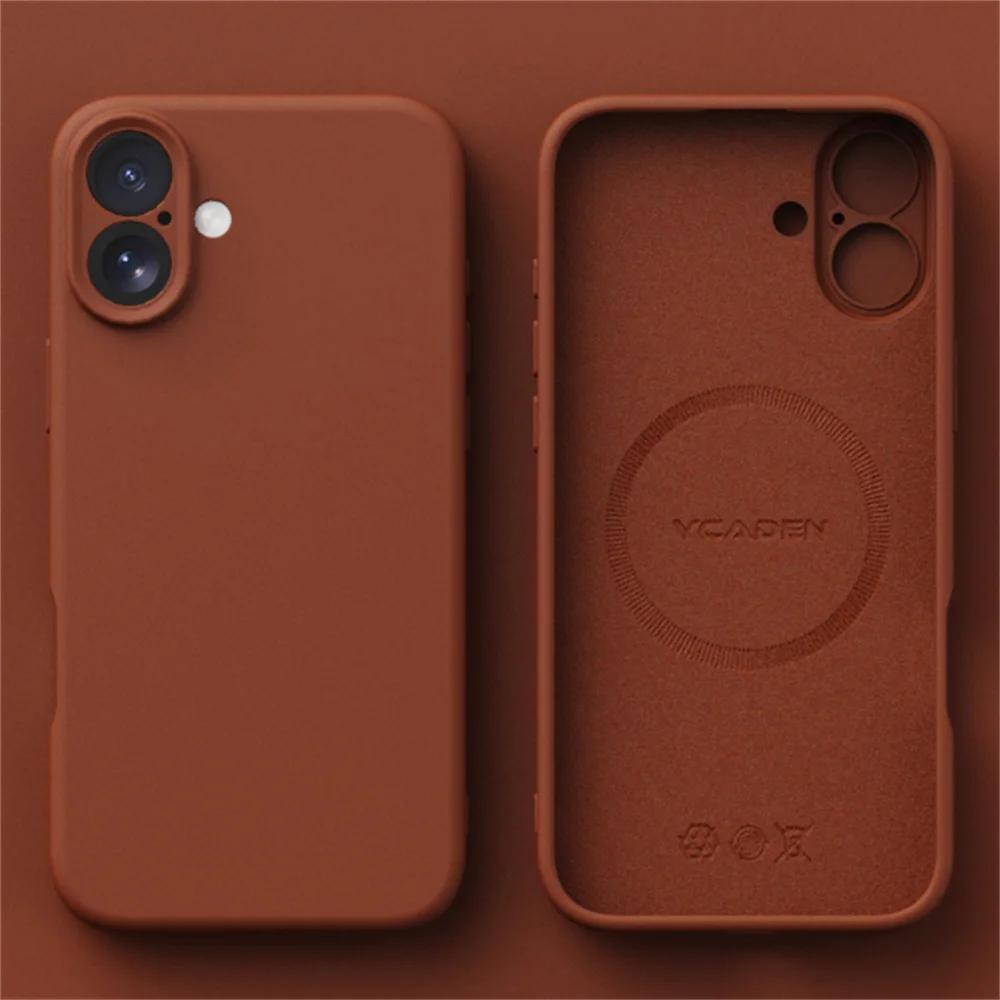 Silikonowe etui Magsafe do ładowania bezprzewodowego, matowe, dla iPhone 16 15 14 13 12 11 Pro Max 14 15 16 Plus, wysokiej jakości, płynne, tylna okładka