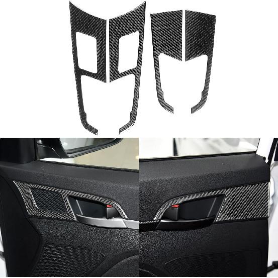 NVCNX Real Carbon Fiber Accessories for Hyundai Elantra 2017 2018 Car Thick Overlay Center Console Gear Shift Panel Button Cover Interior Trim Soft