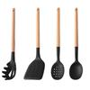 White Silicone Wooden Handle Soup Spoon Spatula Brush Scraper Pasta Egg Beater Non-stick Kitchen Cooking Tools Kitchenware