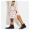 Coach Mollie Buckle Closure Heart Cherry Print Artificial Leather Bucket Bag Handbag Shoulder Bag Crossbody Bag 21 Women's White