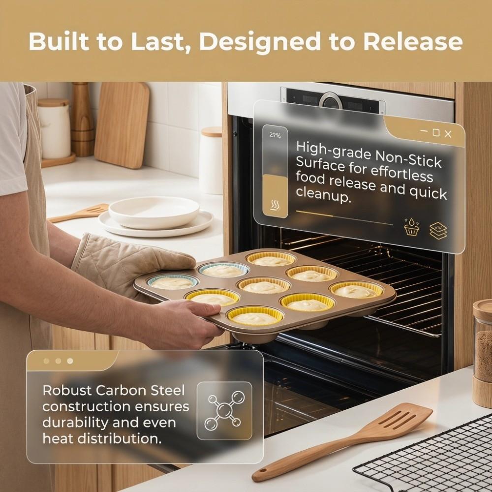 Carbon Steel Mini Muffin Pan Nonstick Coating Baking Pan Tartlets Cupcake Tin  Pudding Baking