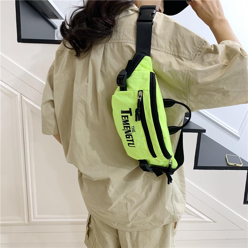 Men's Letter Print Chest Bag Women's Waist Bag Student Sports Crossbody Mobile Phone Bag